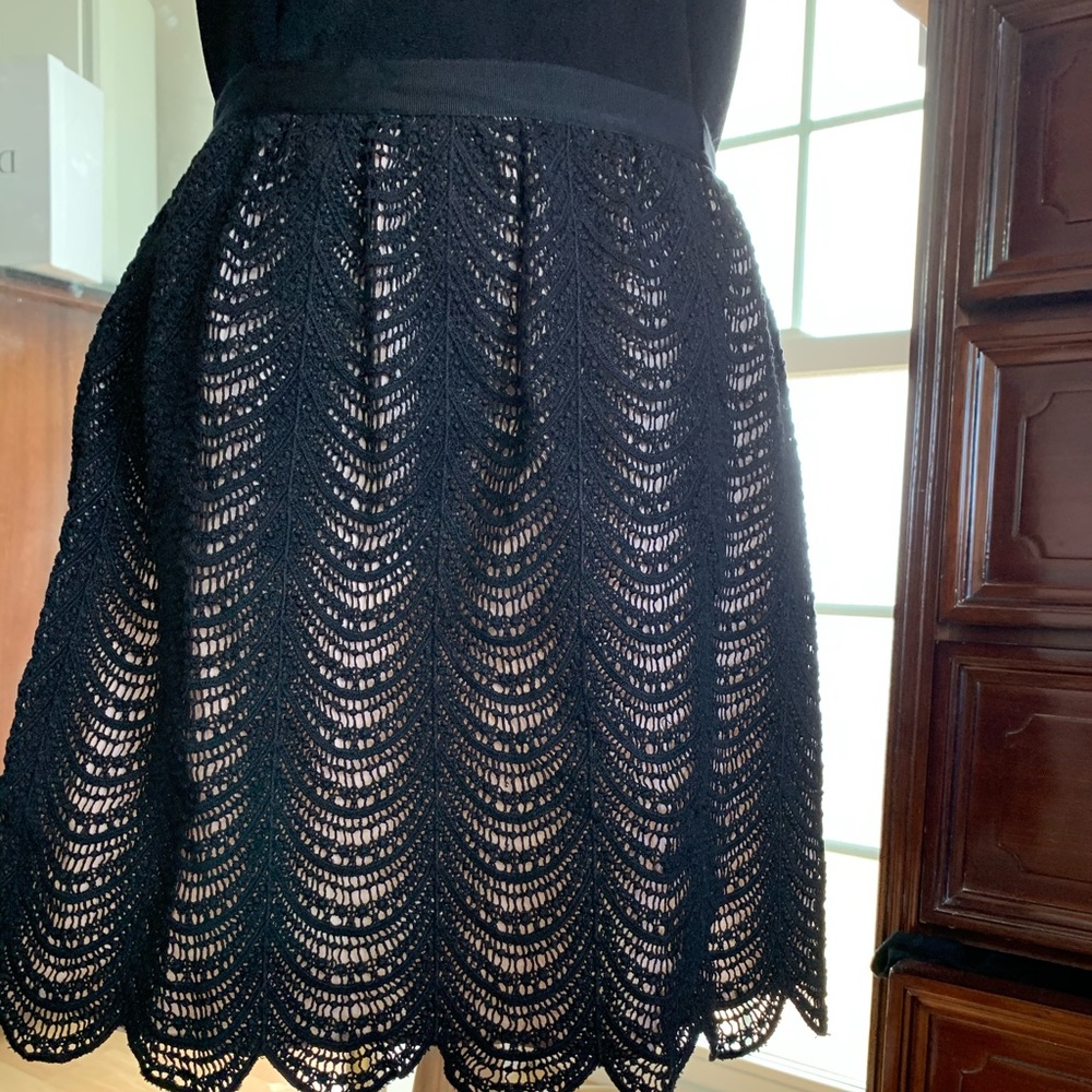 Club Monaco Pink Black Lace Skirt size 12